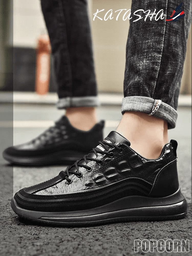 Pantofi versatili din piele pentru bărbați cu model crocodil