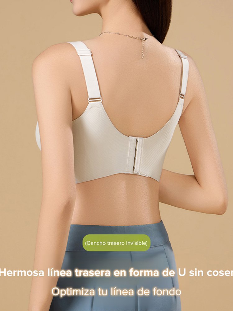 Sujetador ajustable con efecto lifting, sin costuras y con apariencia discreta para pechos grandes.