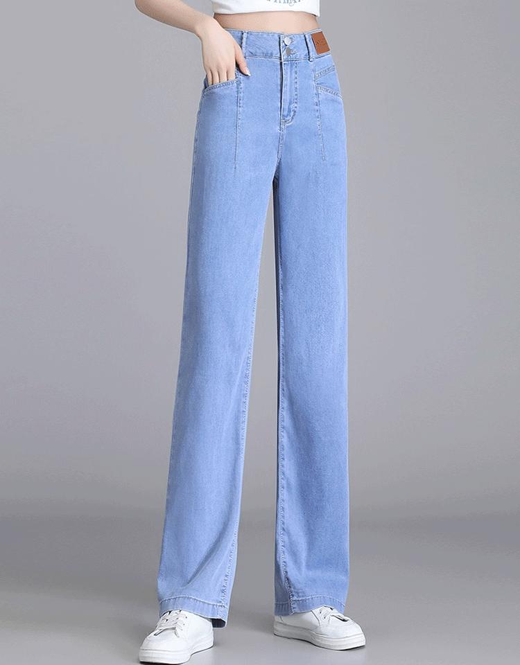 하이웨이스트 더블버튼 텐셀 청바지