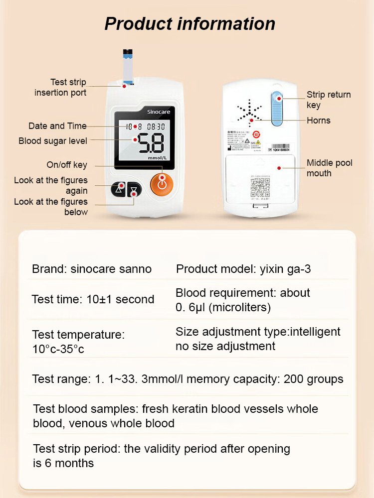 Code-free blood glucose monitor set