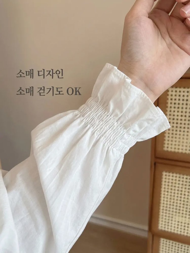 여성용 슬림핏 긴팔 셔츠