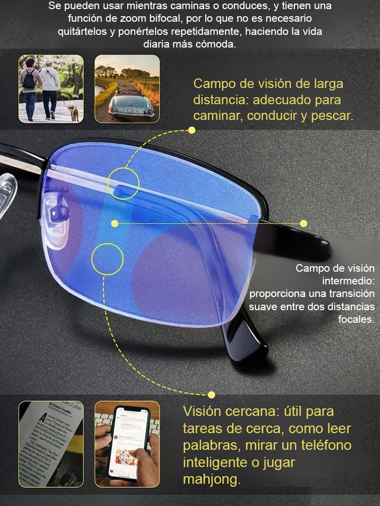 Gafas de lectura profesionales de titanio para cerca y lejos