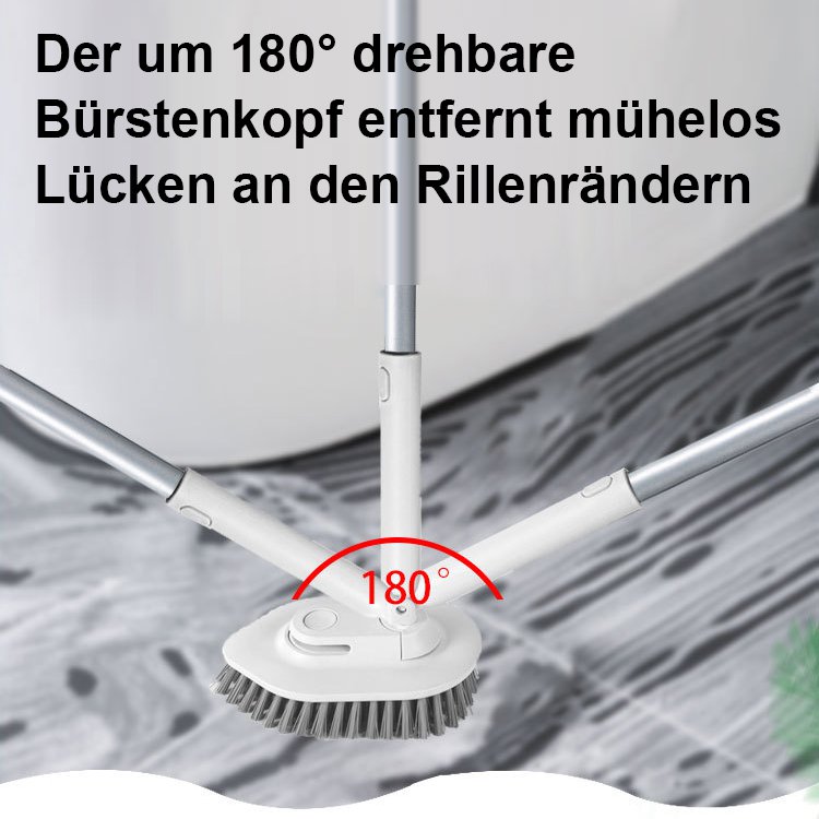 Langer Teleskopstiel mit steifen Borsten für die Bodenreinigung