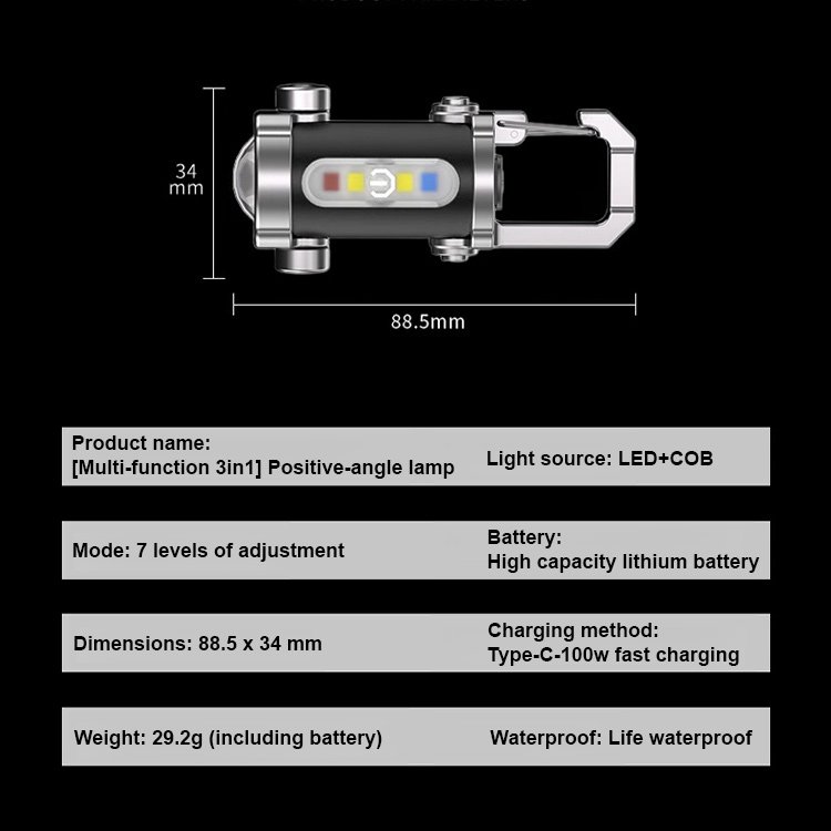 【Three-in-One Multi-functional】SOS Emergency Light Flashlight Portable Charger