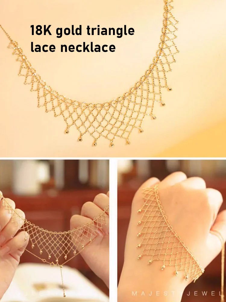 Lace Gold Beads Collarbone Necklace