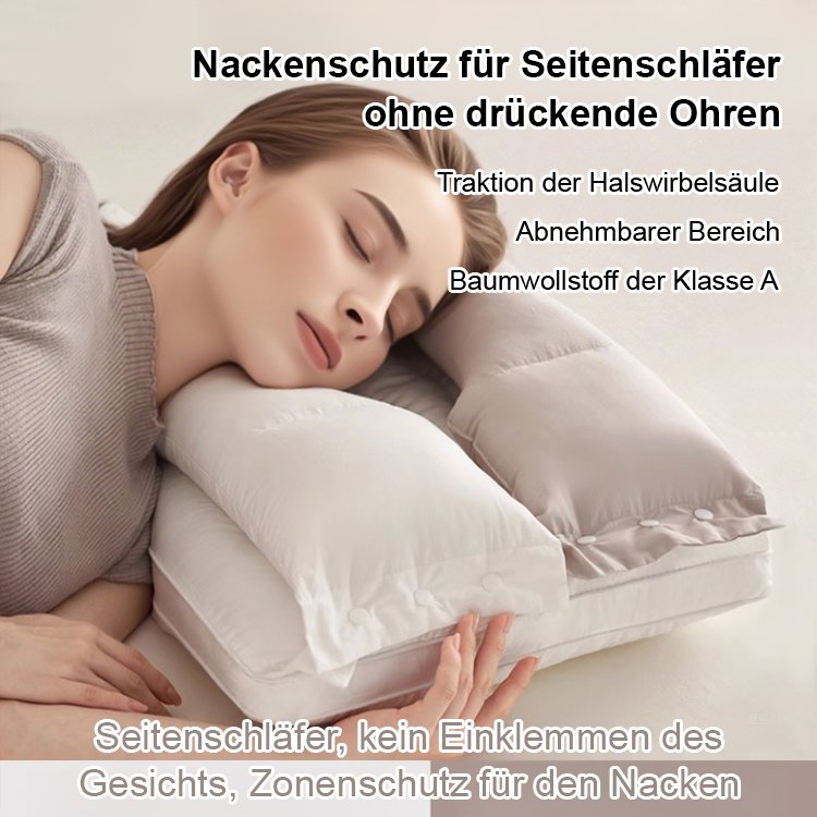 Vollbaumwoll-Nackenstützkissen Pro mit abnehmbaren Doppel-Kissenkern