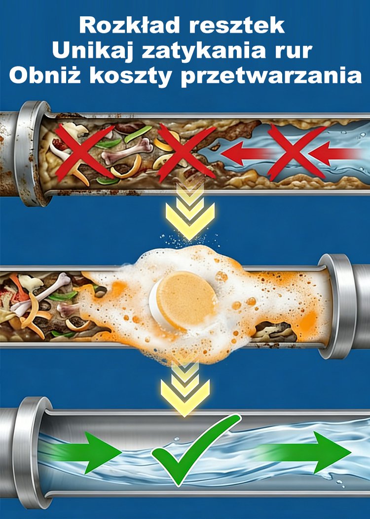 Skuteczna tabletka musująca do usuwania śmieci