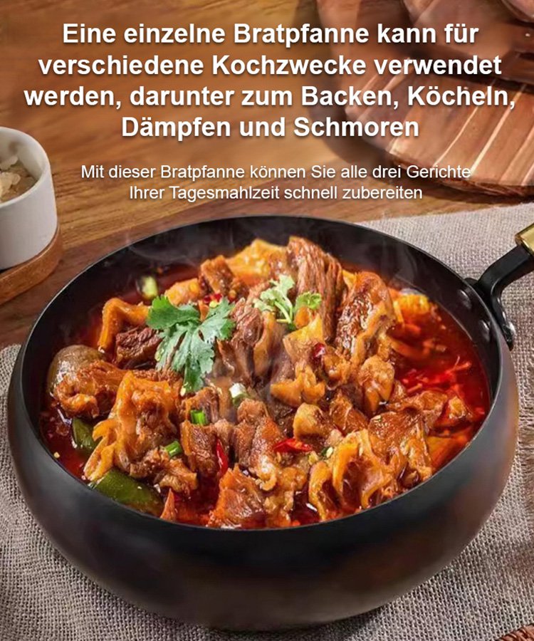 [Unbeschichtetes gesundes Kochgeschirr] Eisenauffrischendes reines Eisen Antihaft-Kochgeschirr