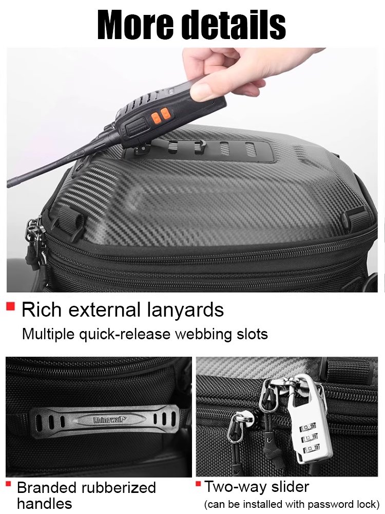 【Anti-theft large capacity】Motorcycle hard shell rear tail bag