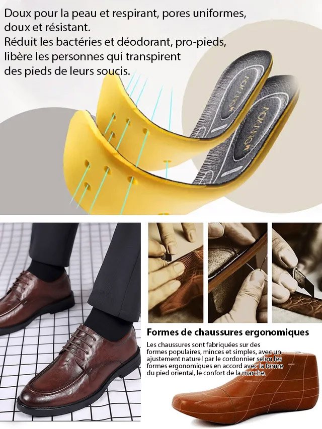 Chaussures d'affaires en cuir, montées à la main