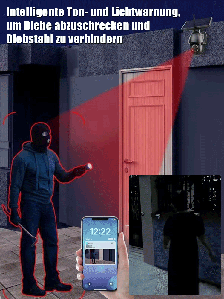 Handy-Fernbedienung Ultra-HD Vollfarb-Nachtsicht Outdoor-Wasserdichte Solarkamera