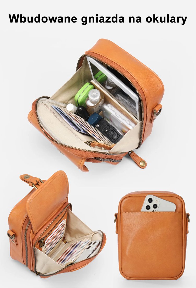 Vintage dwuwarstwowa torebka listonoszka o dużej pojemności