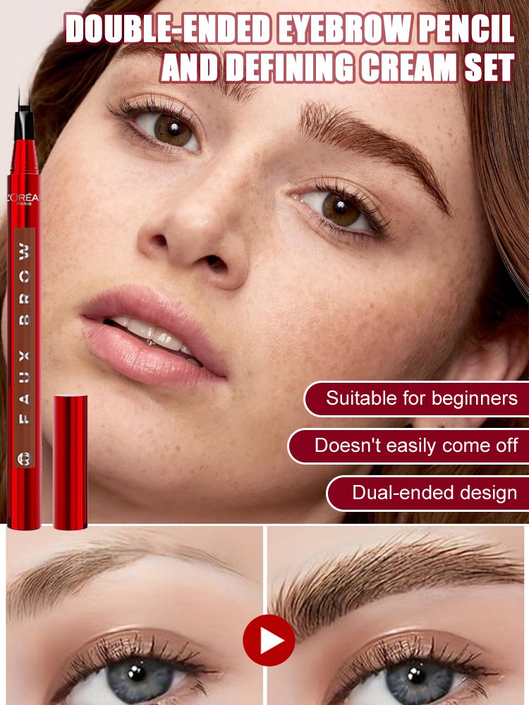Double-ended eyebrow pencil and styling cream set