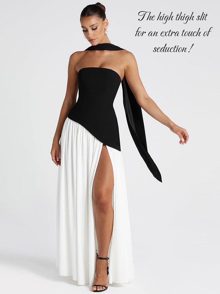 Sexy solid color tube top dress