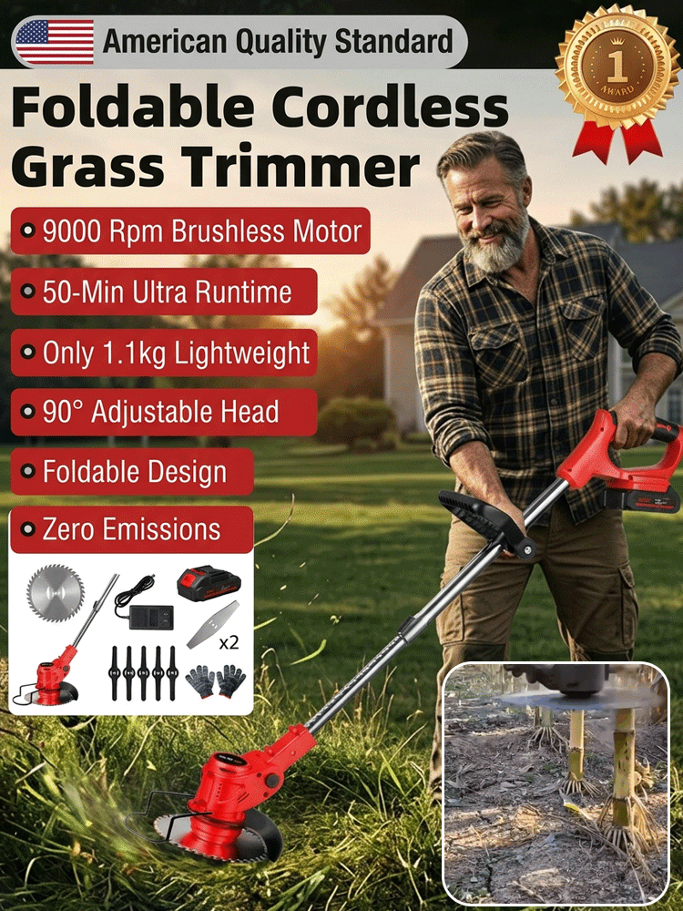 【Ultra-long Endurance】 Electric Folding Lawn Mower
