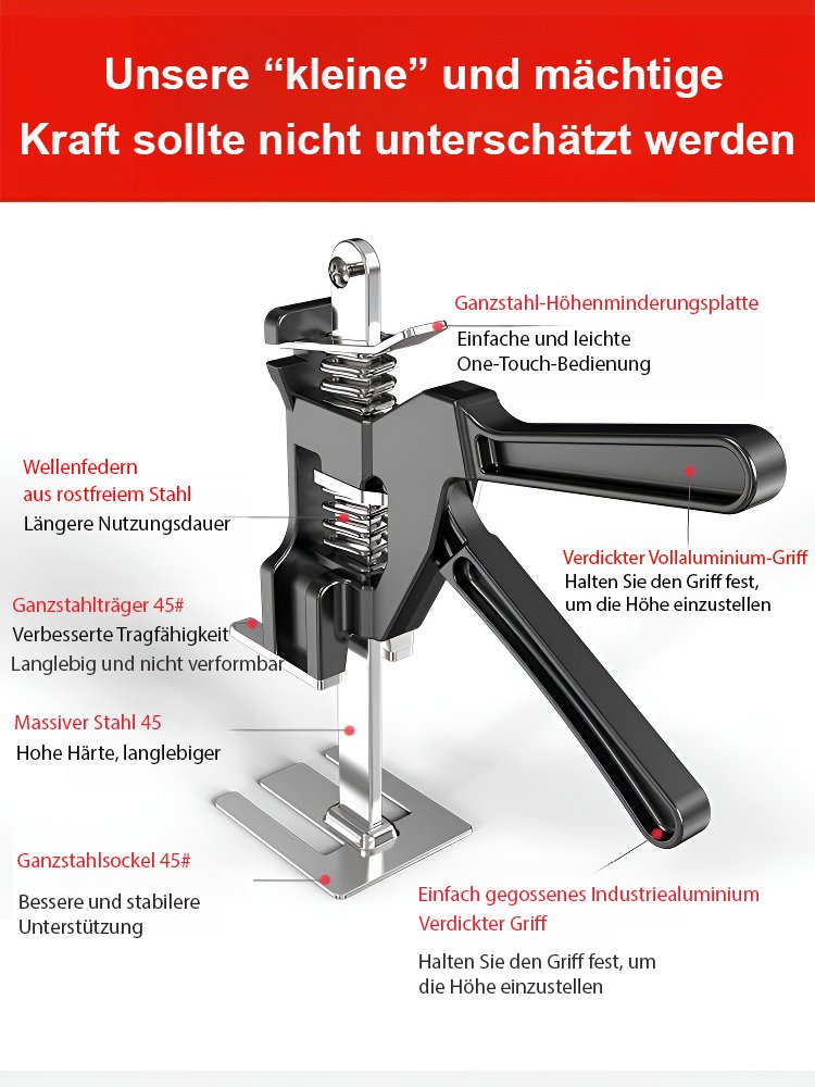 (Tragfähigkeit 300 kg) Ganzmetall-Höhenverstellung für das Heben schwerer Gegenstände
