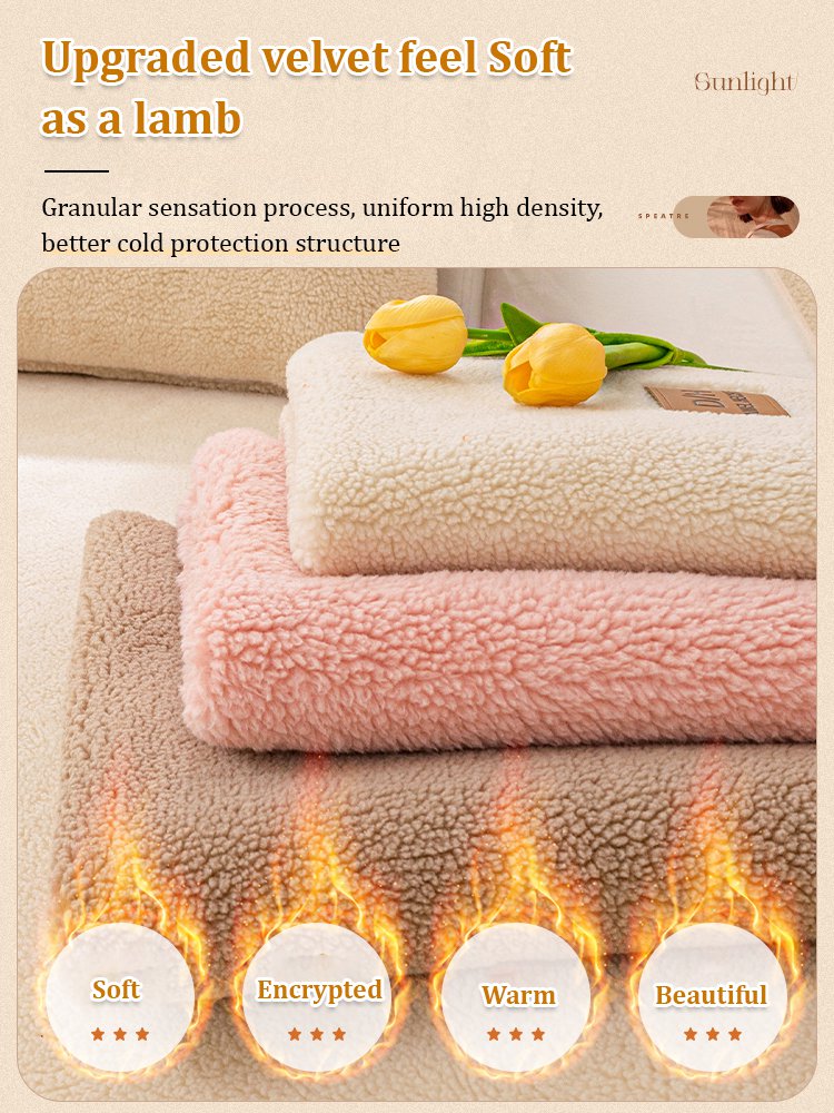 Thickened lamb's wool non-slip warm sofa cushion