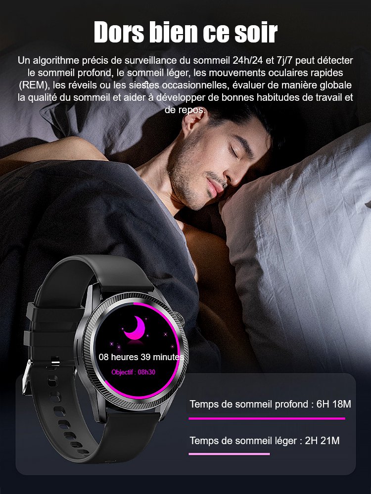 Une montre pour mesurer la glycémie avec un bracelet en acier