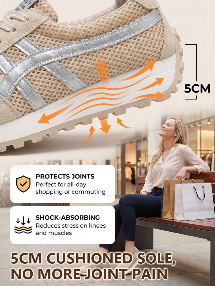 Breathable Color-Block Platform Women's Shoes