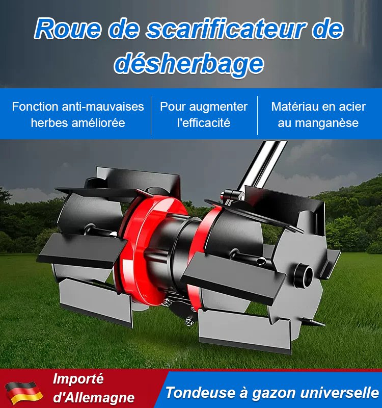Désherbage et dégagement des roues des tondeuses à gazon