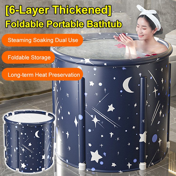 [6-Layer Thickened] Foldable Portable Bathtub