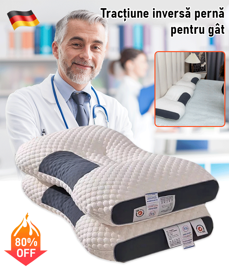 Pernă de masaj și relaxare a gâtului pentru un somn mai bun