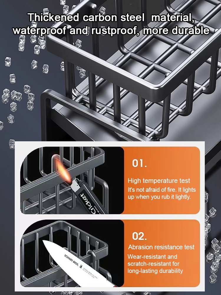 Multi-functional kitchen storage rack sink drainer rack