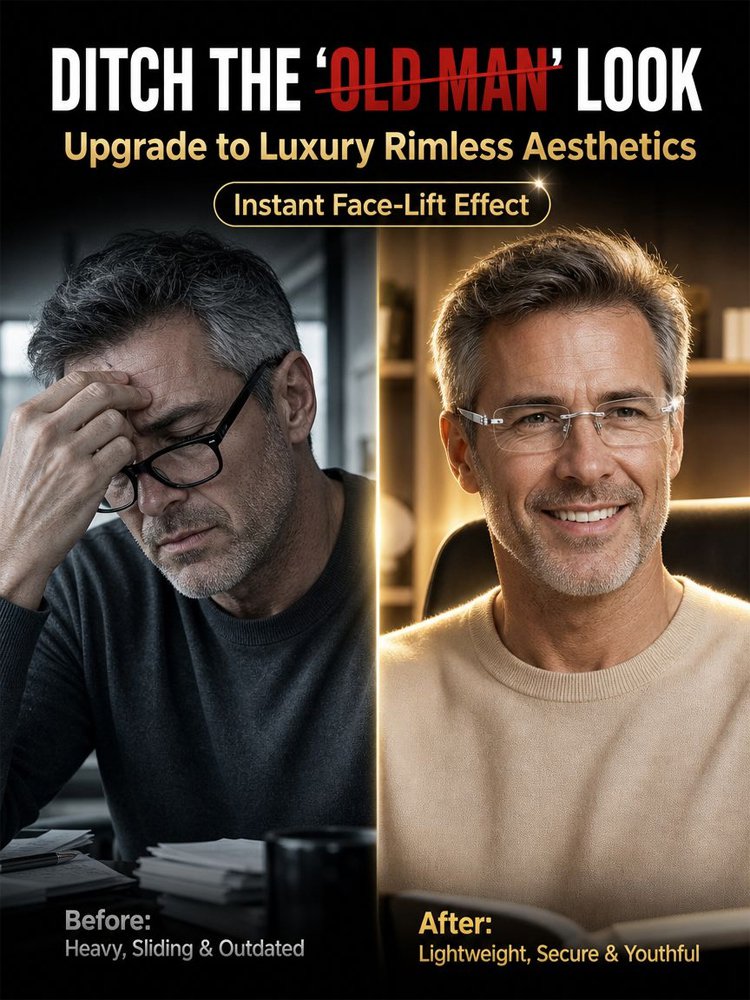 [Aerospace-grade titanium finish] Diamond-cut anti-blue light reading glasses