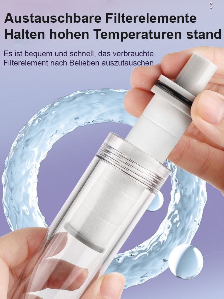 【Reiseschminktasche als Geschenk】 Tragbares Hochdruck-Wasserfilter-Duschkopf-Set