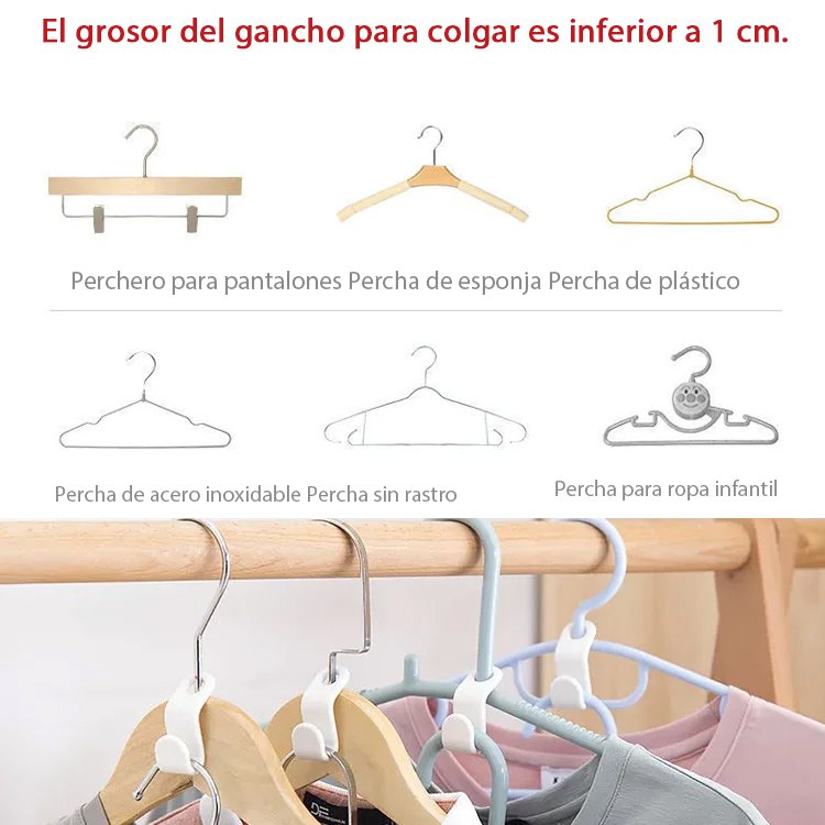 Se puede superponer para conectar el gancho de la percha