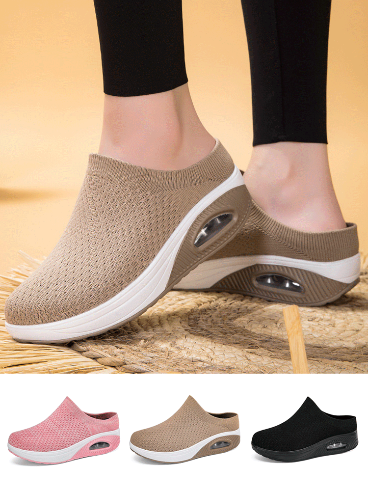 صندل كاجوال مفتوح من الخلف من قماش شبكي جيد  التهوية ذو نعل سميك 