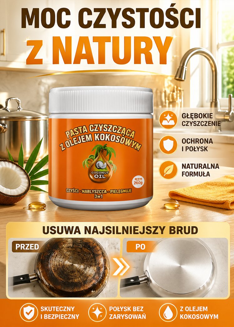 Mocna pasta czyszcząca z olejem kokosowym