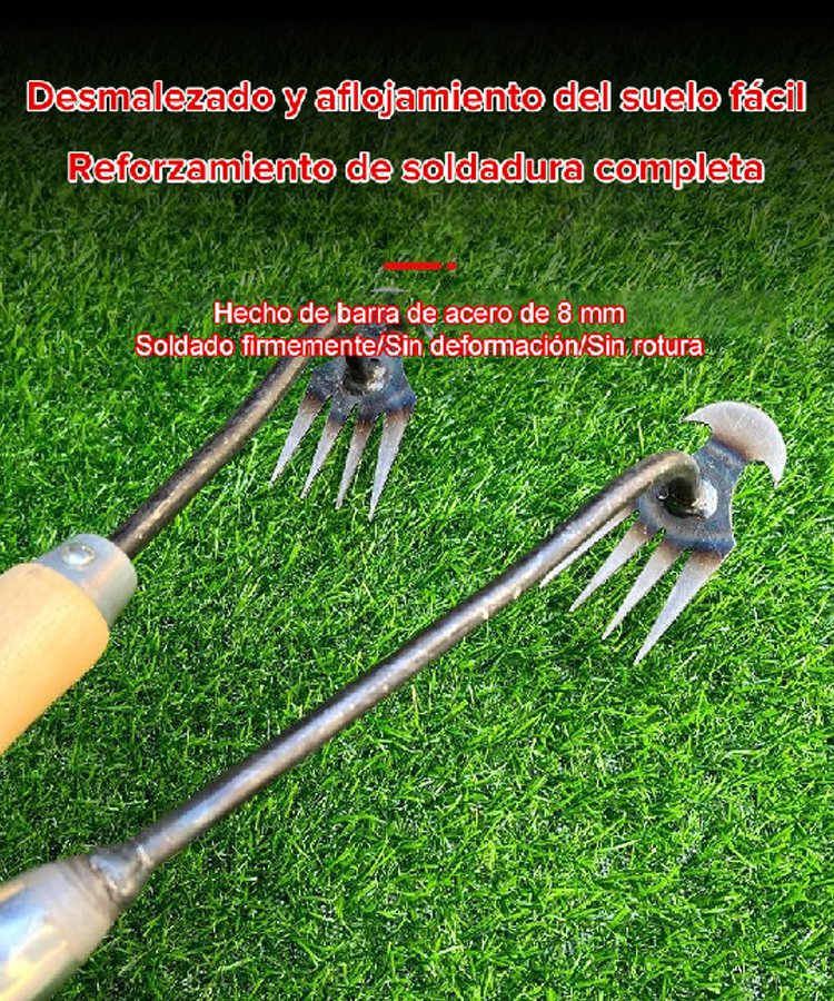 Herramienta Multifuncional para Arrancar Hierba y Airear el Suelo