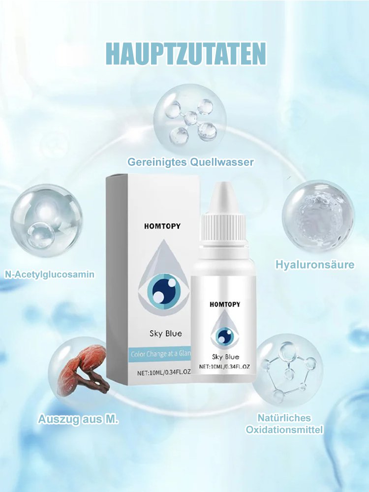 Farbige Augentropfen zur Linderung von Augenermüdung