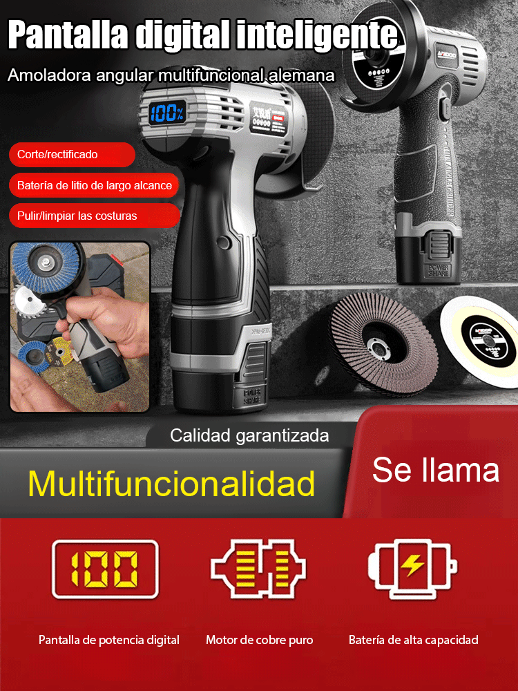 【Pantalla digital inteligente】Amoladora angular multifuncional alemana
