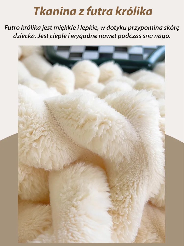 Wysokiej jakości gruba i ciepła flanelowa kołdra.