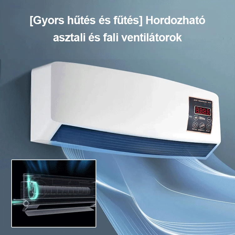 Hordozható kis légkondicionáló, amely hűtésre és fűtésre is alkalmas.