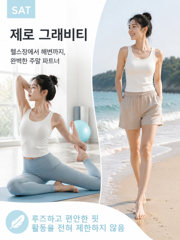 여름용 슬림핏 하이신축 방지 노출 베스트
