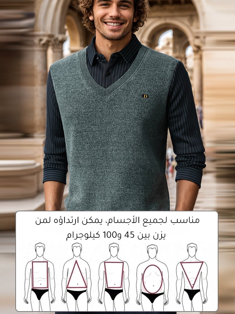 【مبطن وسميك】تيشيرت رجالي بطبقتين من الشينيل