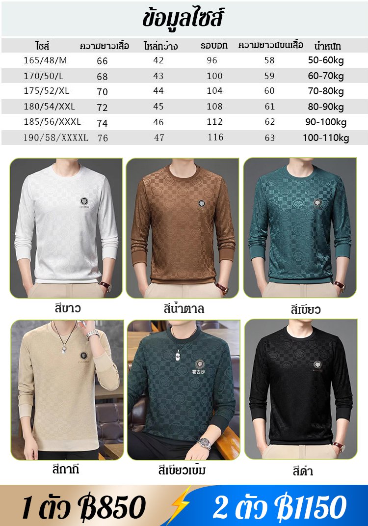 【หรูหราเบา ๆ สุภาพบุรุษ】เสื้อสเวตเตอร์คอกลมลายหัวเสือแฟชั่นสำหรับผู้ชาย