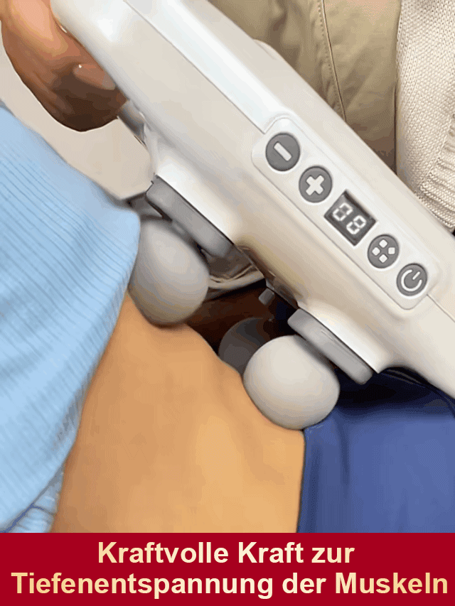 Schnurlose 4-Kopf-Hochfrequenz-Vibrationspistole für Faszien