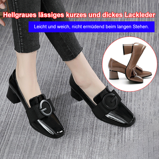 Britische Einzelschuhe mit dickem Absatz