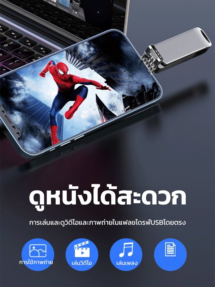 แฟลชไดร์ฟความจุใหญ่แบบ4ใน1สำหรับขยายหน่วยความจำโทรศัพท์มือถือ