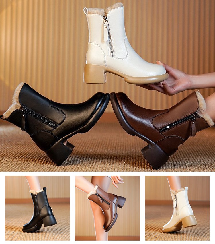 윈터 토끼털 워머 옆지퍼 스키부츠