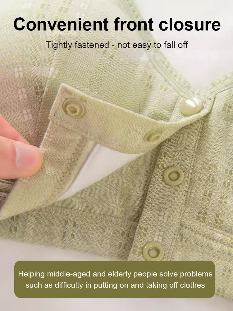 [Cotton] Thin front closure vest-style bra for middle-aged and elderly people