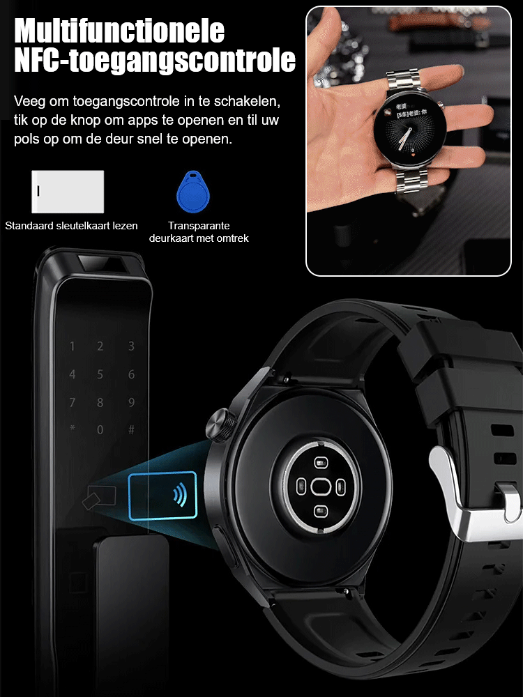 Stalen band Watch4 Pro bloedglucosehorloge