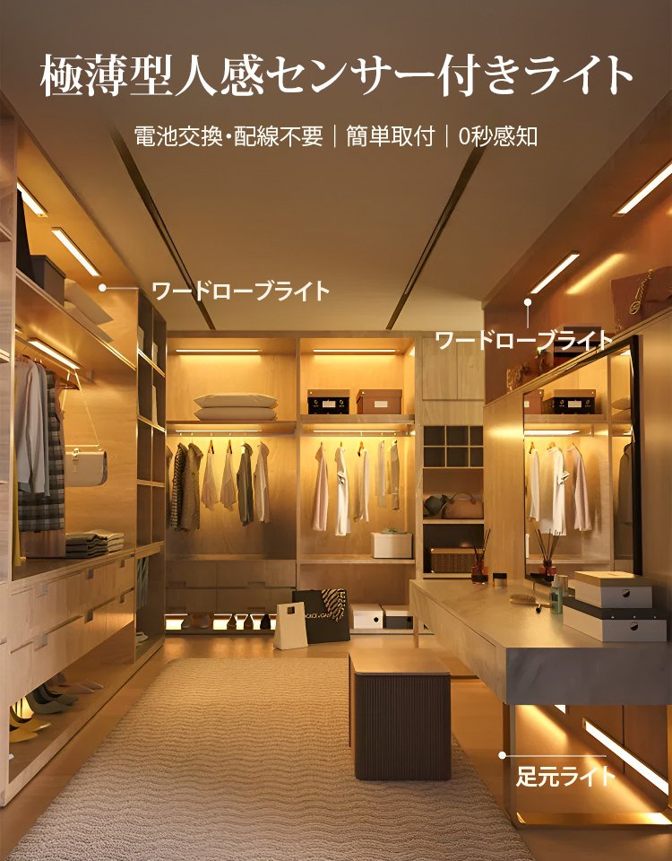 極薄型人感センサー付きLEDライト