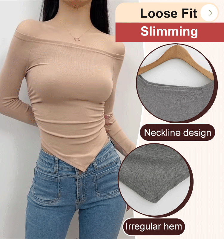 Seductive Off-Shoulder Irregular T-Shirt