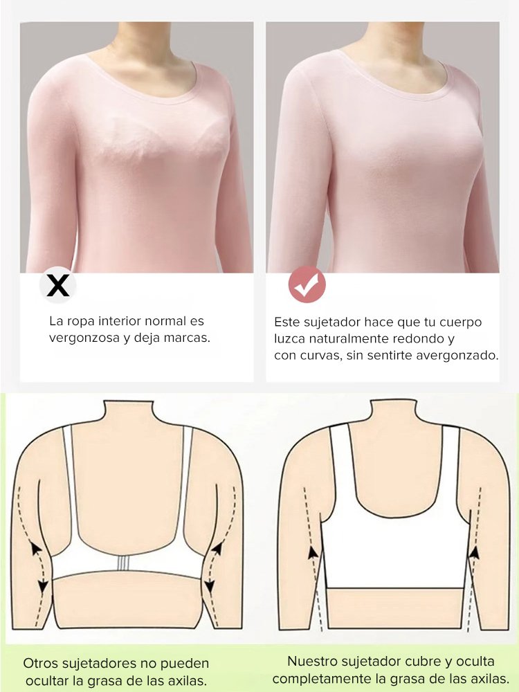 Sujetador sin costuras con realce y corazones a contraste