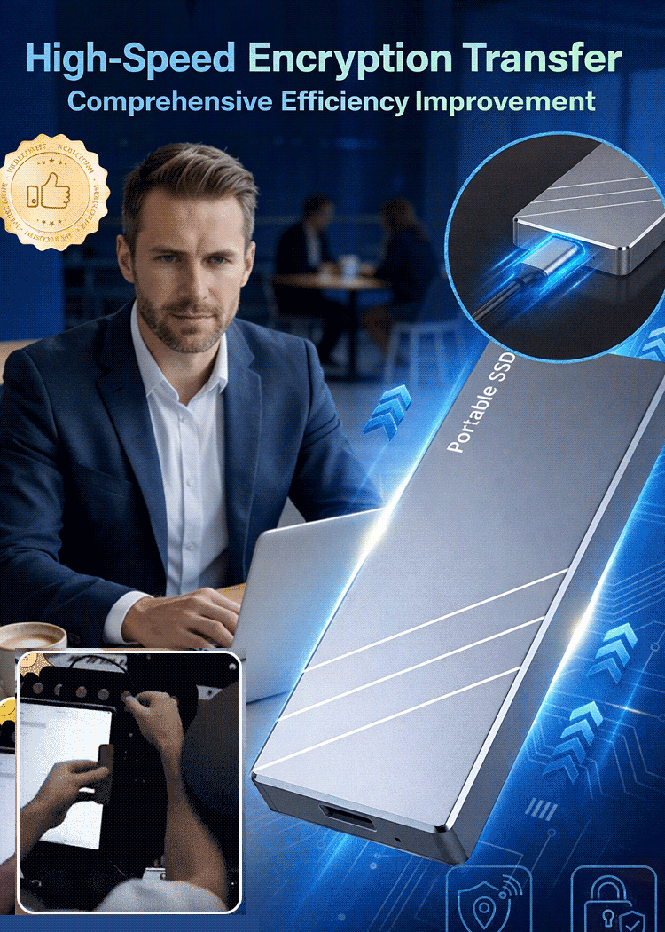 [High-Speed ​​Encrypted Transfer] Mini Portable External Hard Drive